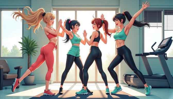 Energetic Fitness Friends