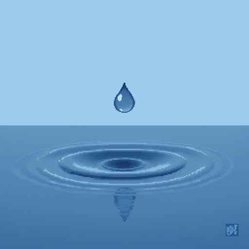 Rippling Blue Droplet