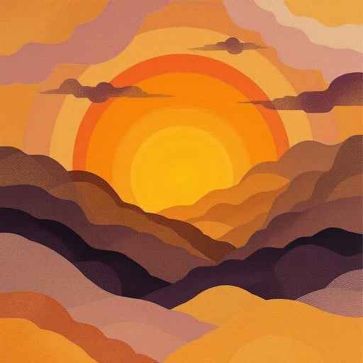 Geometric Sunset Mountains Geometric Sunset Mountains