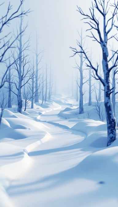 Snowy Forest Path