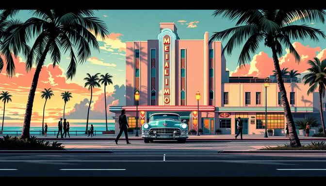 Vintage Miami Sunset Vintage Miami Sunset