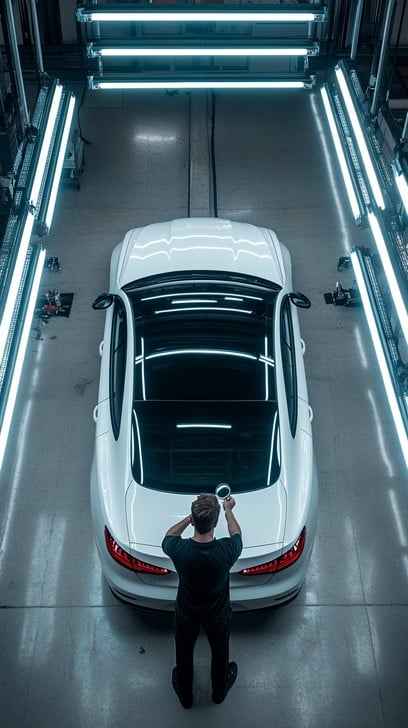 Man photographing car