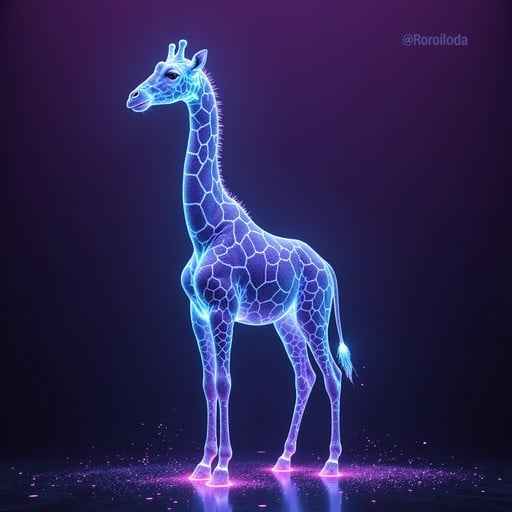 Neon Circuit Giraffe