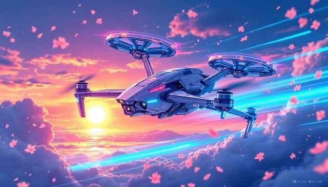 Cyberpunk Drone Sunset Cyberpunk Drone Sunset