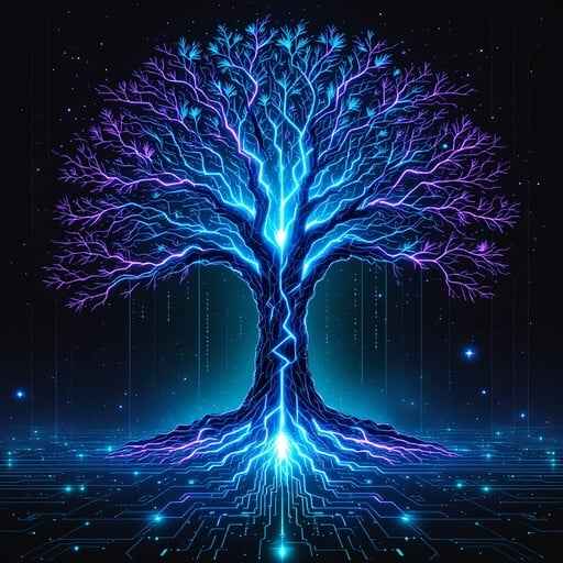 Digital Tree Glows 13554