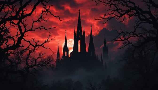 Gothic Castle Sunset