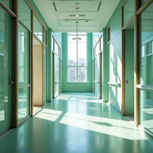 Serene medical hallway