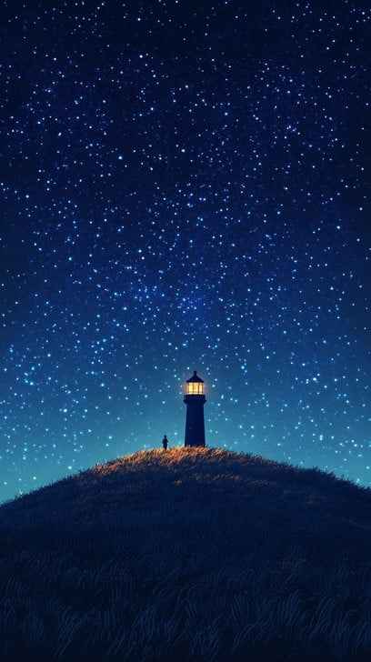 Starry Night Lighthouse