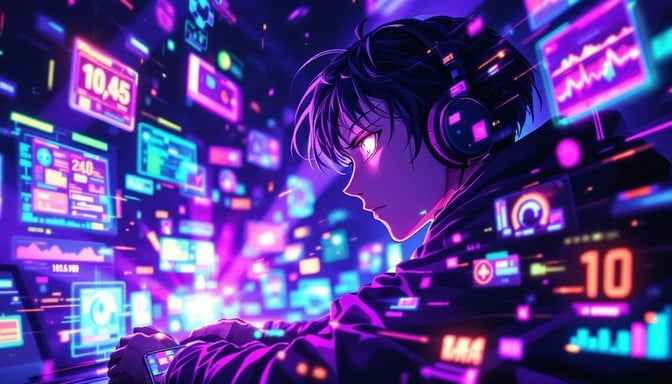 Neon Gamer Focused