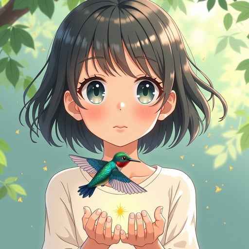 Girl Meets Hummingbird