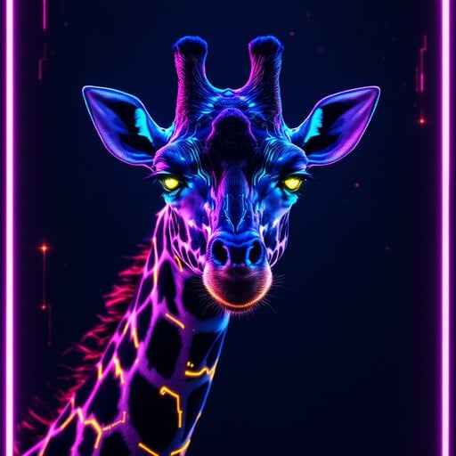 Cyberpunk Giraffe Glow