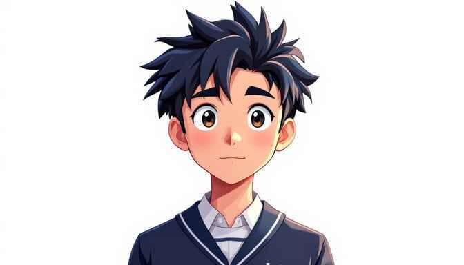 Cheerful Anime Student Cheerful Anime Student
