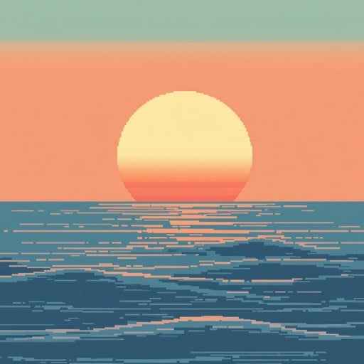 Pixelated Ocean Sunset Pixelated Ocean Sunset