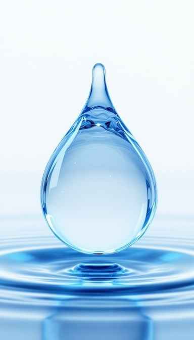Suspended Azure Droplet