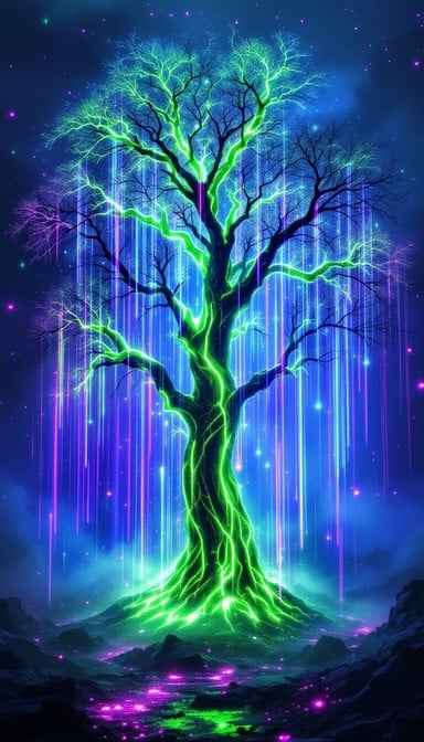 Glowing Digital Tree