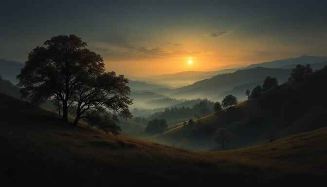 Misty Mountain Sunset Misty Mountain Sunset