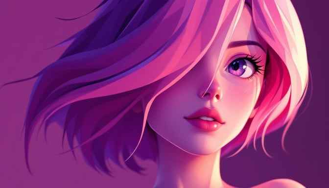 Geometric Anime Portrait