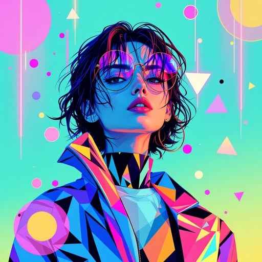 Neon Geometric Portrait Neon Geometric Portrait