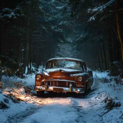 Winter night drive