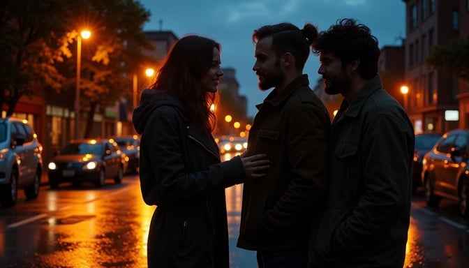 Night street conversation