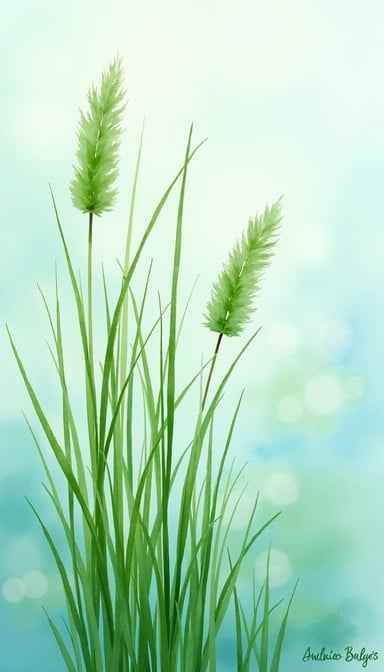 Graceful Aqua Reeds