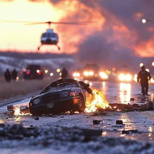 Fiery highway incident Fiery highway incident