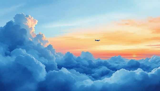 Sunset Plane Journey