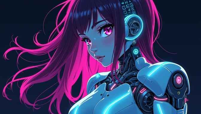 Neon Android Girl Neon Android Girl
