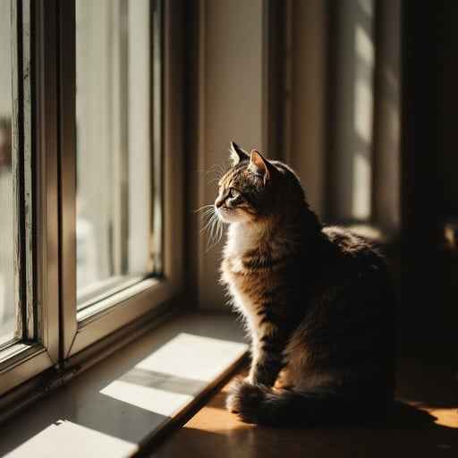Sunlit Window Watcher