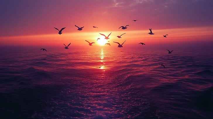 Sunset ocean flight Sunset ocean flight