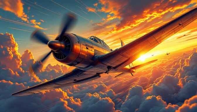 Sunset Propeller Flight