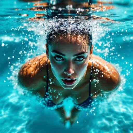 Swimmer emerging water Swimmer emerging water