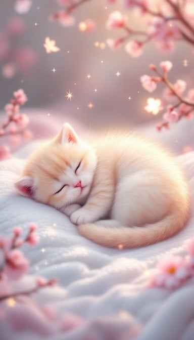 Dreamy Sleeping Kitten