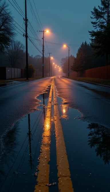 Reflective Rain Road Reflective Rain Road