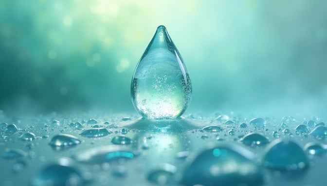 Crystalline aqua droplet Crystalline aqua droplet
