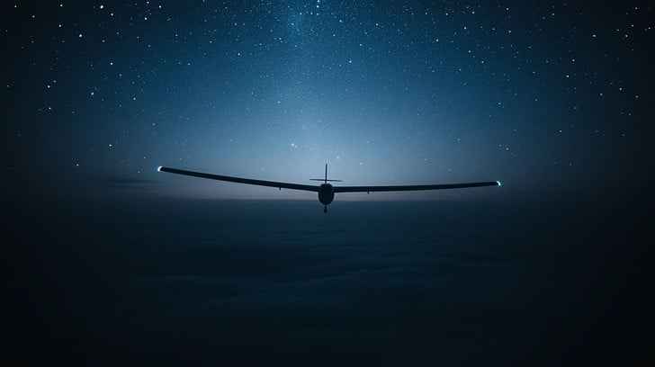 Glider under stars