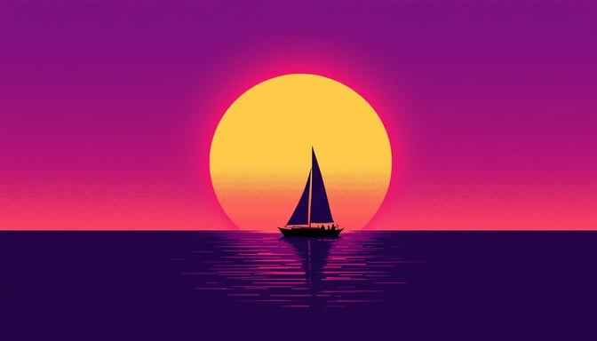 Sunset Sailing Silhouette