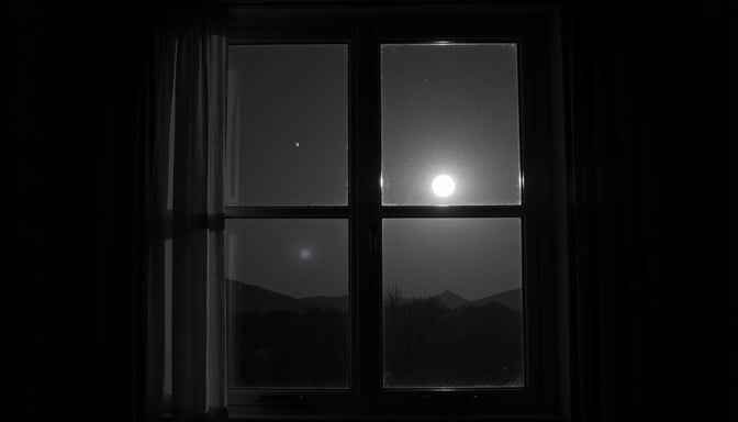 Moonlit Window Silhouette Moonlit Window Silhouette