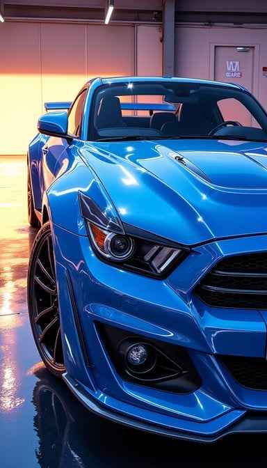 Electric Blue Mustang