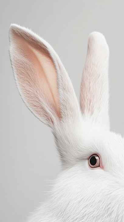 White Bunny Close-up