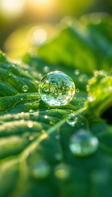 Dewdrop Leaf Macro