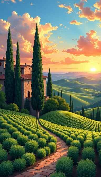 Tuscan Anime Sunset