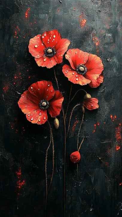 Vibrant red poppies