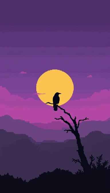 Sunset Crow Silhouette