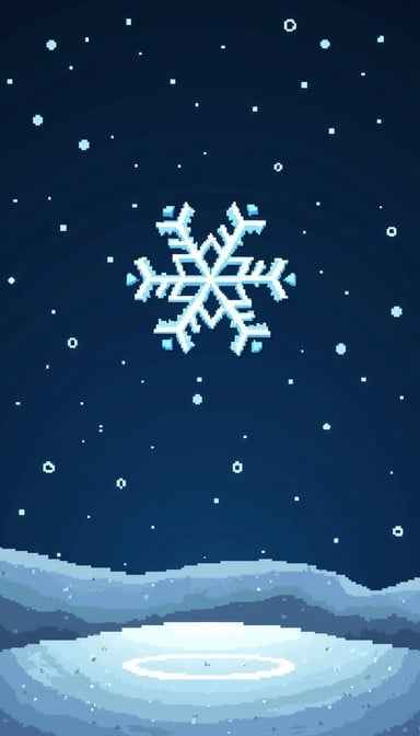 Pixel Snowflake Night