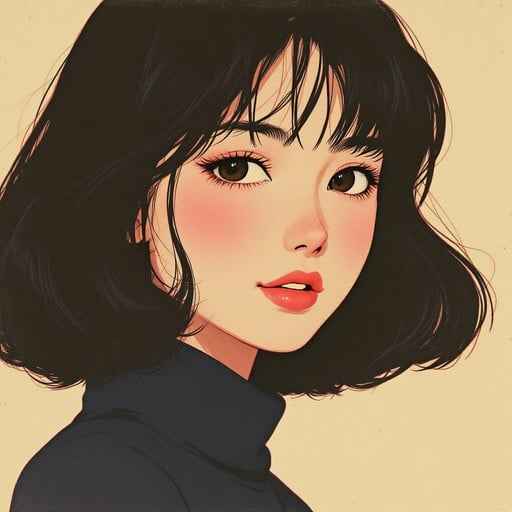 Vintage Anime Portrait