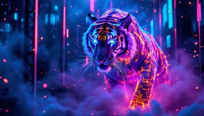 Neon Tiger Prowls