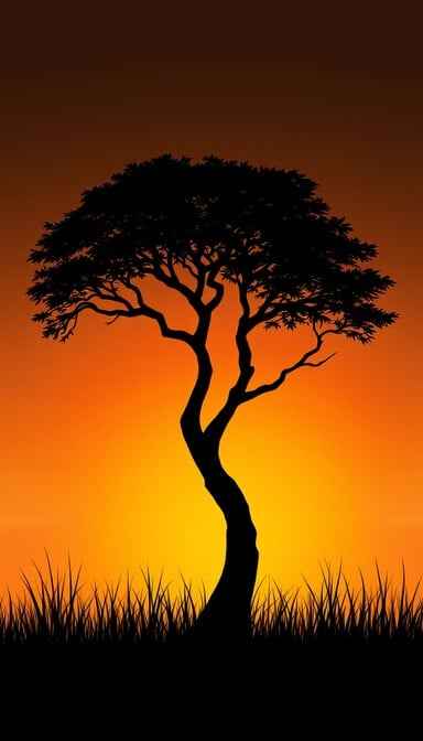 African Sunset Silhouette African Sunset Silhouette