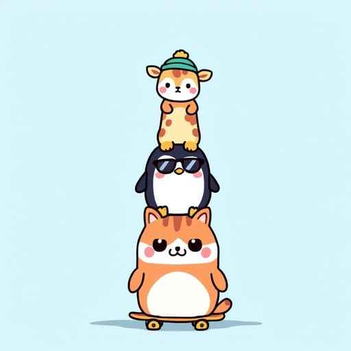 Stacked Animal Friends
