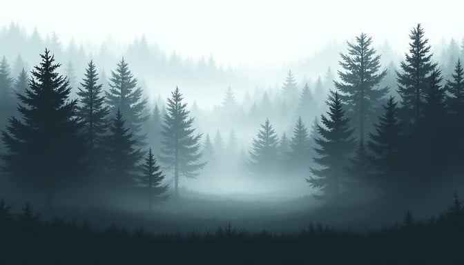 Misty Forest Silhouettes